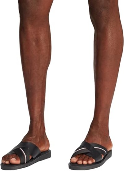 Tommy Hilfiger Deri Logolu Sandalet Erkek SANDALET FM0FM05415 BDS