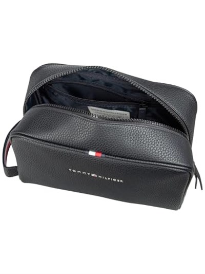 Tommy Hilfiger Erkek ESSENTIAL PU WASHBAG Çanta Black Tek Beden