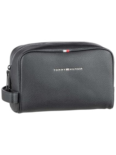Tommy Hilfiger Erkek ESSENTIAL PU WASHBAG Çanta Black Tek Beden