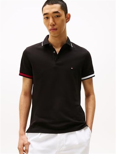 Tommy Hilfiger Flag Cuff Slim Fit Polo Mw0mw38458 S/S Polo Erkek