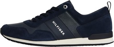 Tommy Hilfiger İkonik deri süet karışımı Runner Spor AyakkabıErkek