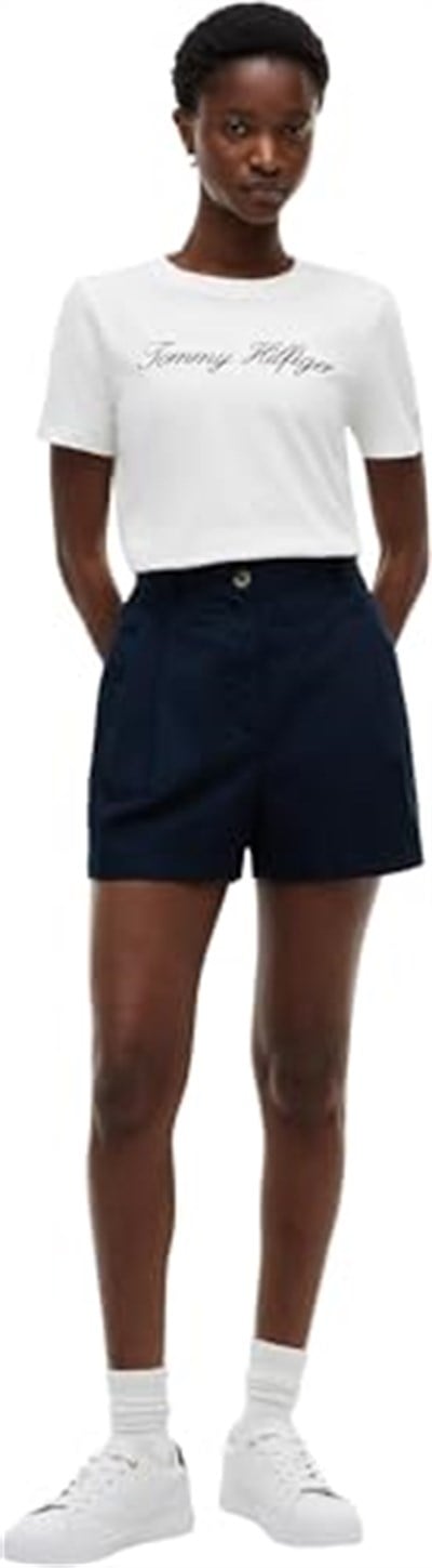 Tommy Hilfiger NOS SCRIPT REGULAR C-NK SS Tişört Kadın