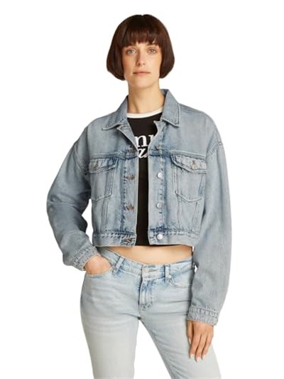 Tommy Hilfiger OVSZ CROP TRUCKER JACKET BI6012 Ceket Kadın