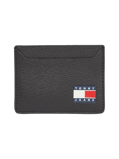 Tommy Hilfiger TJM HERITAGE LEATHER CC HOLDER Erkek Cüzdan, Siyah, Tek Beden