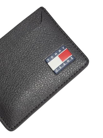 Tommy Hilfiger TJM HERITAGE LEATHER CC HOLDER Erkek Cüzdan, Siyah, Tek Beden