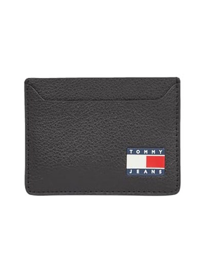 Tommy Hilfiger TJM HERITAGE LEATHER CC HOLDER Erkek Cüzdan, Siyah, Tek Beden