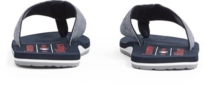 TOMMY HILFIGER TOMMY HILFIGER Erkek Marka Logolu Eva Dış Tabanlı Eva Kontorlu Tabanlık Termoplastik Kauçuk Karışımlı Saya Lacivert Terlik FM0FM05570 DW5
