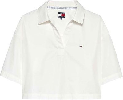 TOMMY HILFIGER TOMMY HILFIGER Kadın Marka Logolu Günlük Kullanıma Uygun Beyaz1 Gömlek DW0DW22596 YBL - Bedenler: XS, S, M, L