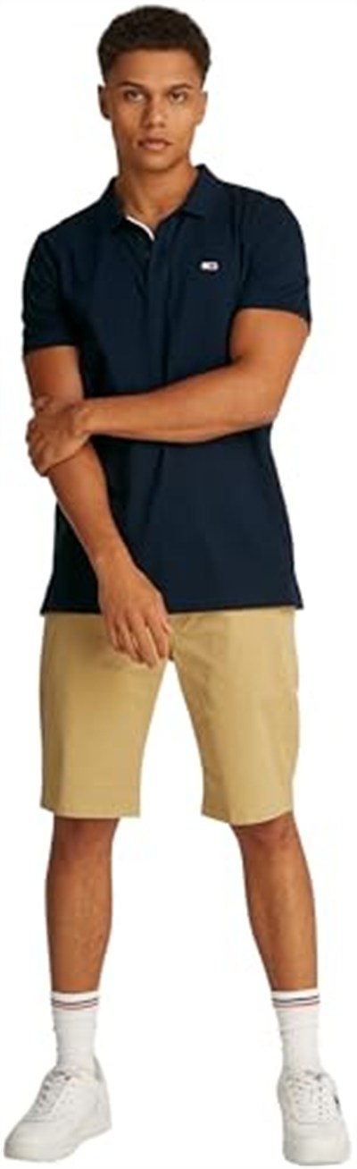 Tommy Jeans Erkek Polo Tişört Kısa Kollu Slim Placket Slim Fit