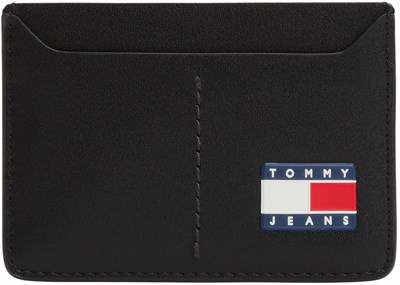 Tommy Jeans TJM HERITAGE LEATHER CC HOLDER Erkek Cüzdan, Siyah, Tek Beden