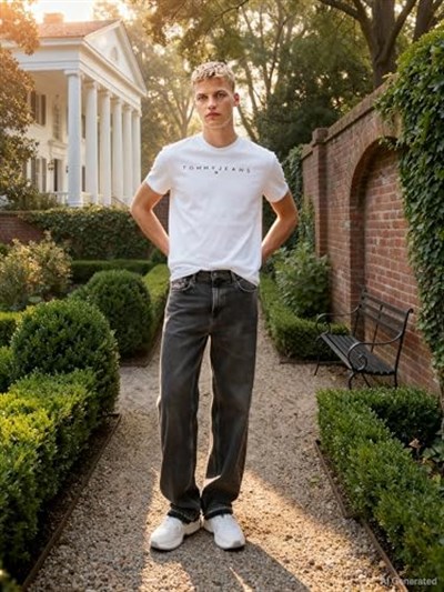 Tommy Jeans TJM REG LINEAR LOGO TEE EXT Tişört Erkek