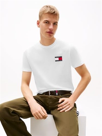 Tommy Jeans TJM SLIM ESSENTIAL FLAG TEE EXT Tişört Erkek
