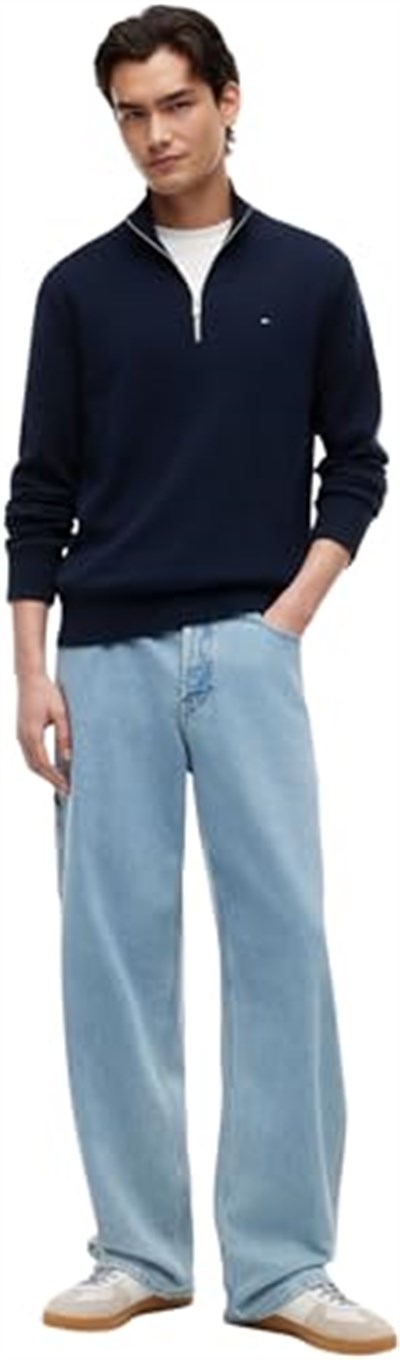Tommy Jeans TJM SLM ESS LIGHT ¼ ZIP SWTR EXT Kazak Erkek