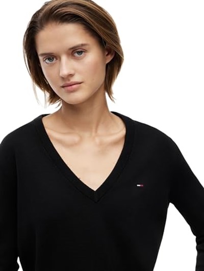 Tommy Jeans TJW ESSENTIAL VNECK SWEATER EXT Kazak Kadın