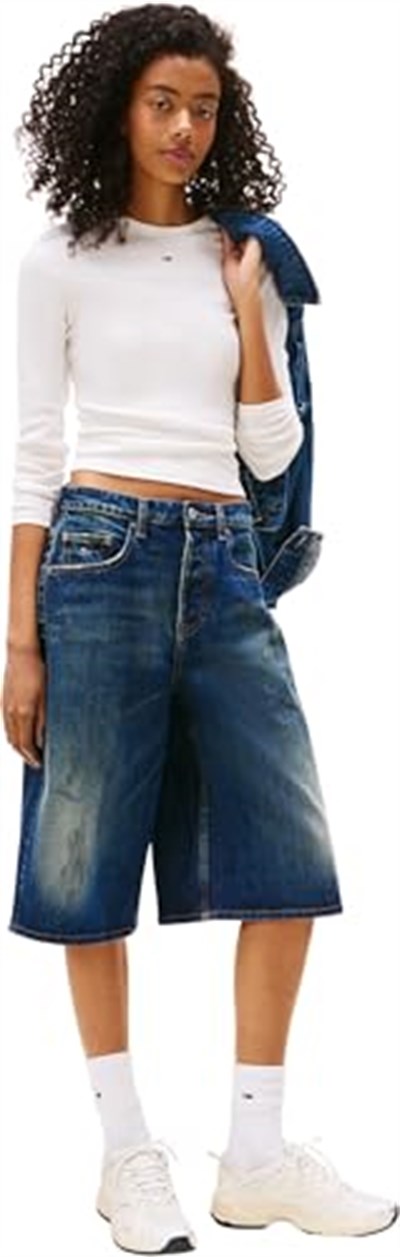 Tommy Jeans TJW SLIM ESSENTIAL RIB LS Tişört Kadın