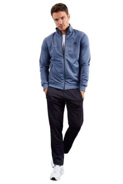TOMMY LIFE TOMMYLIFE Lacivert Dik Yaka Fermuarlı Standart Kalıp Klasik Paça Eşofman Takımı, T09ER-85162