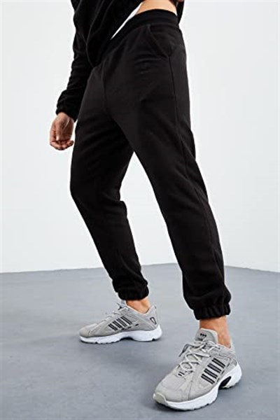 TOMMYLIFE Lacivert Yarım Fermuar Dik Yaka Lastik Paça Polar Erkek Eşofman Takımı - 85159