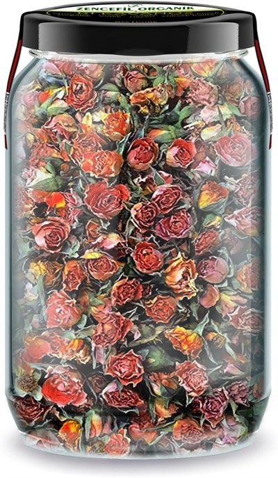 Tomurcuk Turuncu Gül Kurusu Bi Kavanoz 660 cc. Cam Kavanozda Turuncu Renk Kuru Gül Dried Rose Bud