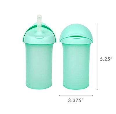 TOMY Boon Swig Küçük Çocuk Silikon Hasır Bardak, 255 ml, Nane, 1 Count (Pack Of 1)