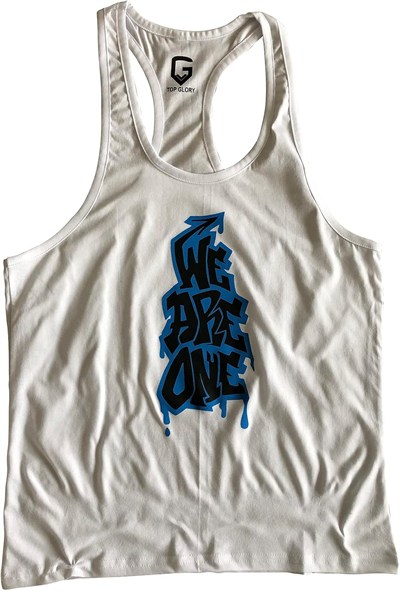 TOP GLORY (T1015) FİTNESS GYM TANK TOP ATLET SPORCU ATLETİ 5057 BEYAZ-