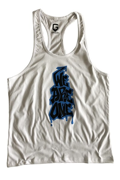 TOP GLORY (T1015) FİTNESS GYM TANK TOP ATLET SPORCU ATLETİ 5057 BEYAZ-