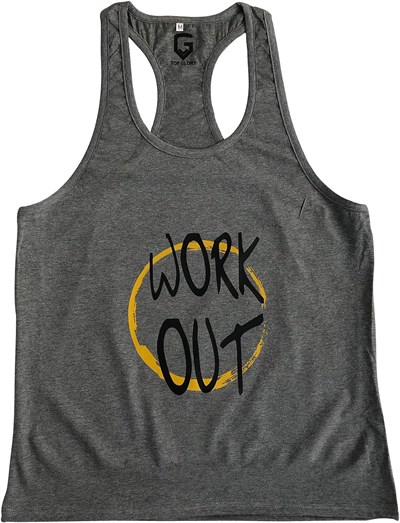 TOP GLORY (T1135) FİTNESS GYM TANK TOP ATLET SPORCU ATLETİ TTGT5036W GRİ-