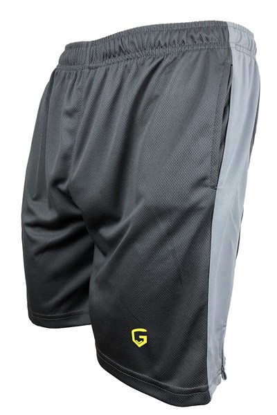 TOP GLORY (T1228) Fitness Şort Spor Şortu Gri Şeritli-