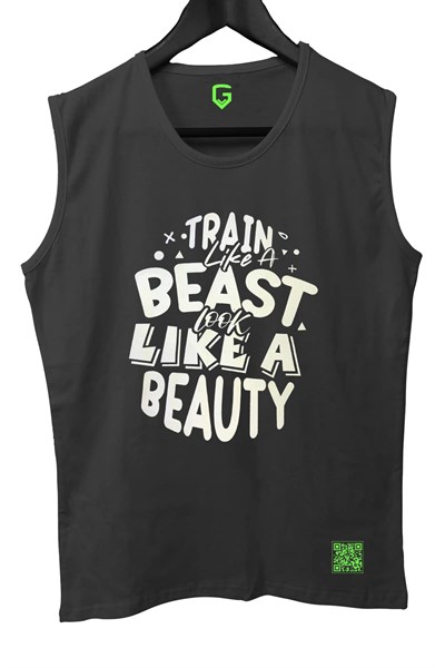 TOP GLORY (T126) TrainBeast Kolsuz Sporcu T-Shirt Tank Top