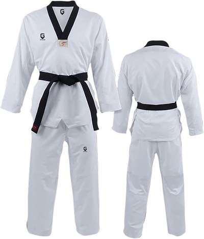 TOP GLORY (T1377) KOPYA - TOP GLORY Fitilli Siyah Yaka Taekwondo Elbisesi Dobok-