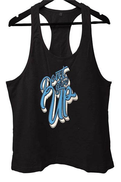TOP GLORY (T447) DontGiveUp Fitness Gym Tank Top Sporcu Atleti- - Bedenler: S, M, L, XL, XXL