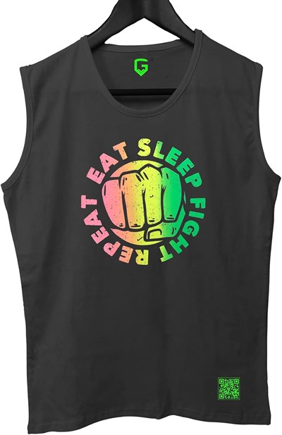 TOP GLORY (T516) EatSleepX Tank Top Kolsuz Sporcu TShirt-