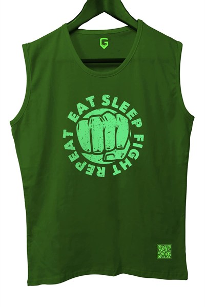 TOP GLORY (T522) EatSleep Tank Top Kolsuz Sporcu TShirt-