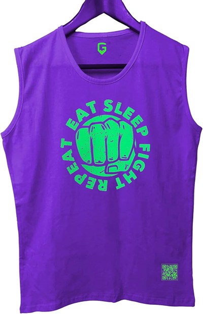 TOP GLORY (T522) EatSleep Tank Top Kolsuz Sporcu TShirt-