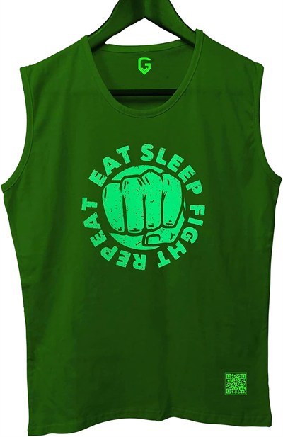 TOP GLORY (T522) EatSleep Tank Top Kolsuz Sporcu TShirt-