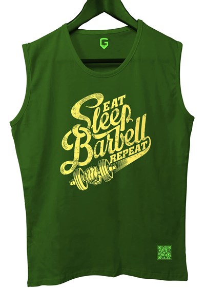 TOP GLORY (T63) SleepBarbellX Kolsuz Sporcu T-Shirt Tank Top -
