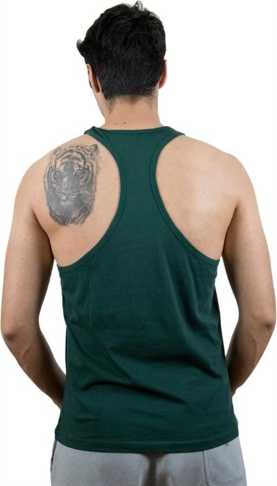 TOP GLORY (T801) Erkek Yeşil Newyorkcity Baskılı Fitness Gym Tank Top Sporcu Atleti-