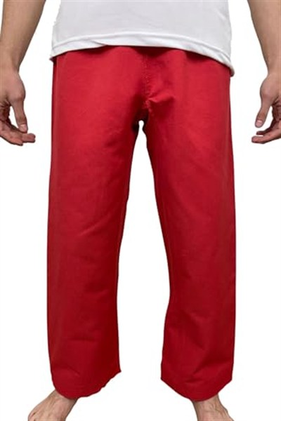 Top Glory Taekwondo Alt Dobok Kırmızı Taekwondo Pantolon - Fitilli dobok