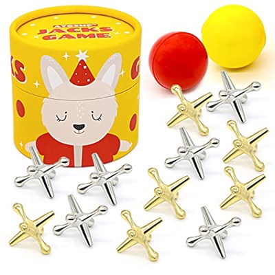 Top ile Kriko Oyunu, Retro Oyuncaklar, 12 Metal Jax ve 2 Farklı Top Kutuda