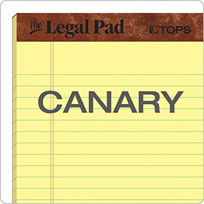 TOPS 12,7 x 20,3 cm Yasal Bloknotlar, 12’li Paket, The Legal Pad Markası, Dar Çizgili, Sarı Kağıt, Her Yazı Bloknotunda 50 Yaprak, ABD’de Üretilmiştir