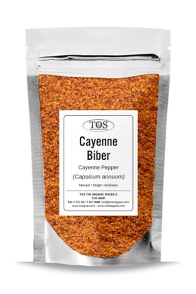 TOS The Organic Spices Cayenne Biber 1 Kg (1. Kalite) Capsicum Annuum, TOS5589