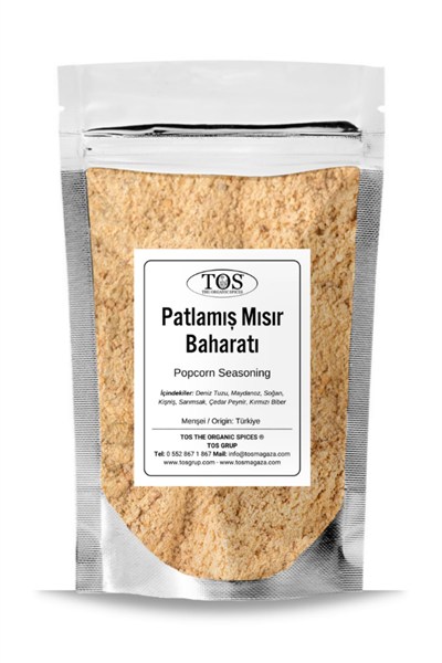 TOS The Organic Spices Patlamış Mısır Baharatı 100 gr Popcorn Spice Blend - Premium Quality | Baharat Karışımı, TOS4994P