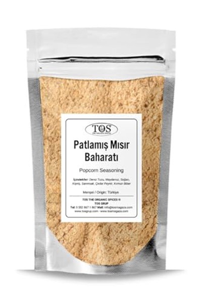 TOS The Organic Spices Patlamış Mısır Baharatı 100 gr Popcorn Spice Blend - Premium Quality | Baharat Karışımı, TOS4994P