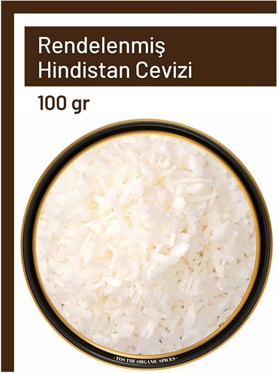 TOS The Organic Spices Rendelenmiş Hindistan Cevizi 100 gr (1. KALİTE) Cocos Nucifera / Grated Coconut