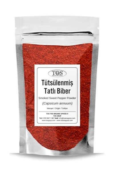 TOS The Organic Spices Tütsülenmiş (FÜME) Tatlı Biber 250 gr (1. KALİTE) Capsicum Annuum, TOS1716