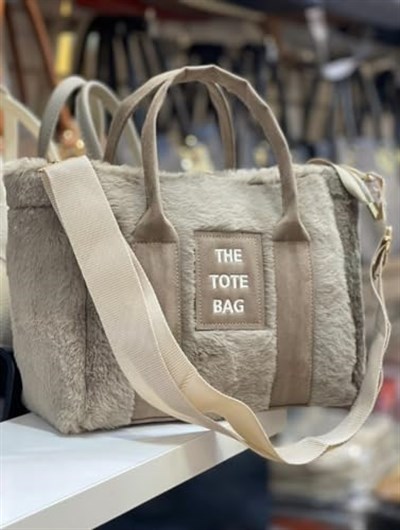 TOTE BAG Yeni Sezon Peluş Çanta (bej)