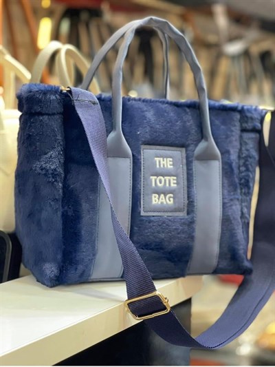 TOTE BAG Yeni Sezon Peluş Çanta (lacivert)