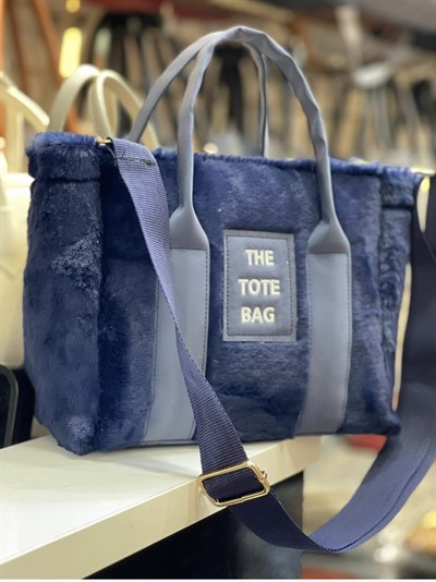 TOTE BAG Yeni Sezon Peluş Çanta (lacivert)