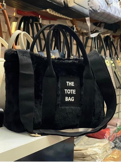 TOTE BAG Yeni Sezon Peluş Çanta (Siyah)
