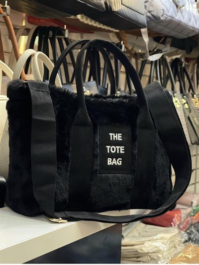 TOTE BAG Yeni Sezon Peluş Çanta (Siyah)