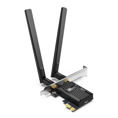 TP-Link Archer TX55E, AX3000 Wi-Fi 6 Bluetooth 5.2 PCIe Ağ Kartı, İki Anten, Özel Soğutucu, 1024-QAM, Ultra Düşük Gecikme, Intel Wi-Fi 6 Yonga Seti, Windows 10/11i Destekler